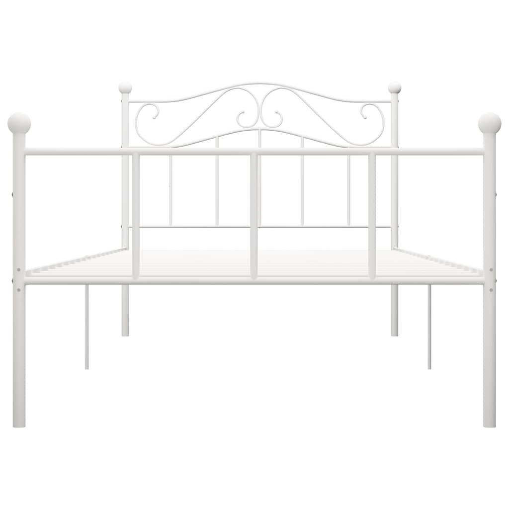 284517 vidaXL Bed Frame without Mattress White Metal 100x200 cm